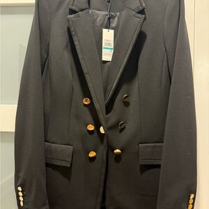 Calvin Klein Black Blazer with Gold Buttons size 16